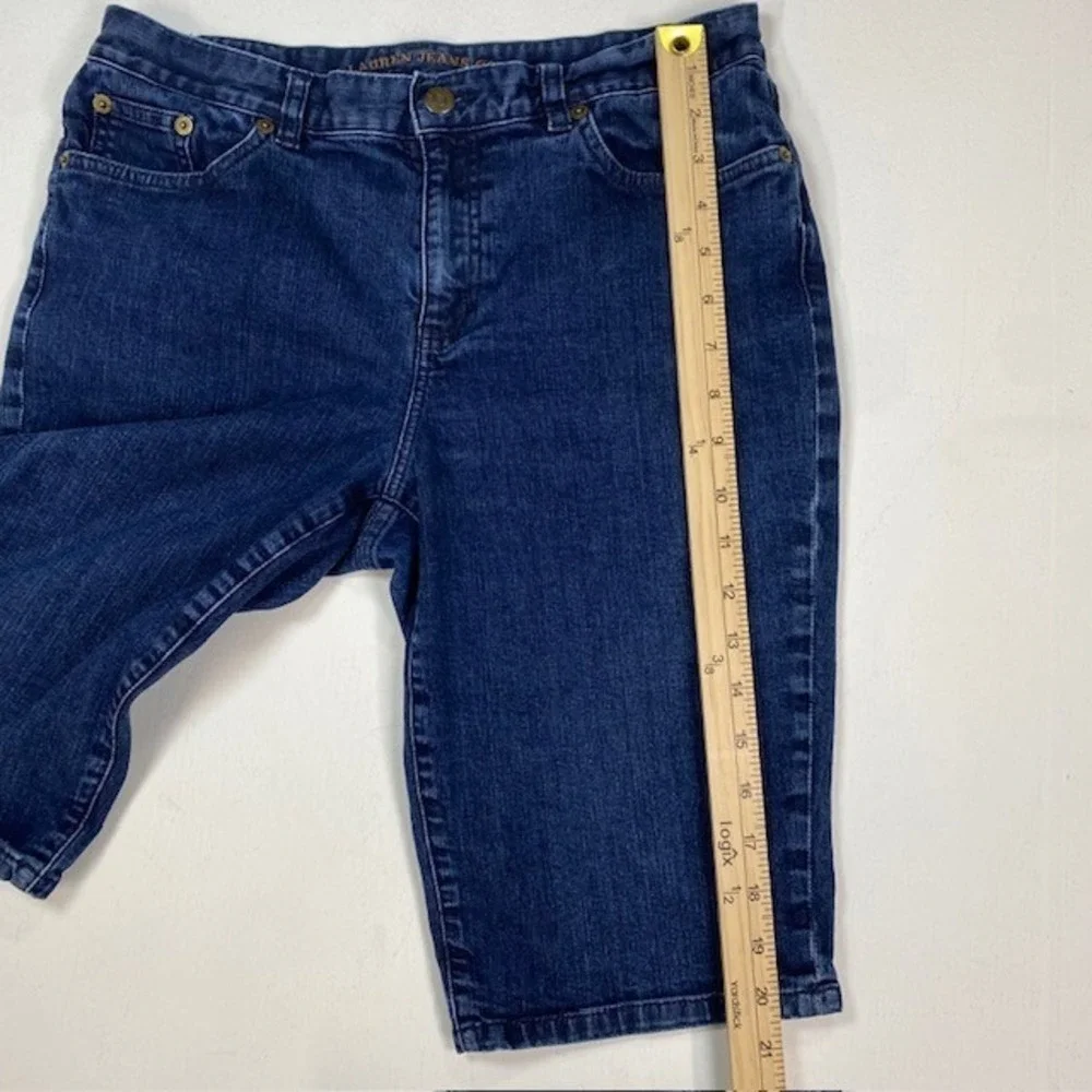 Lauren Jeans Co Ralph Lauren Classic Bermuda Shorts Dark Wash‎ Denim Womens 6